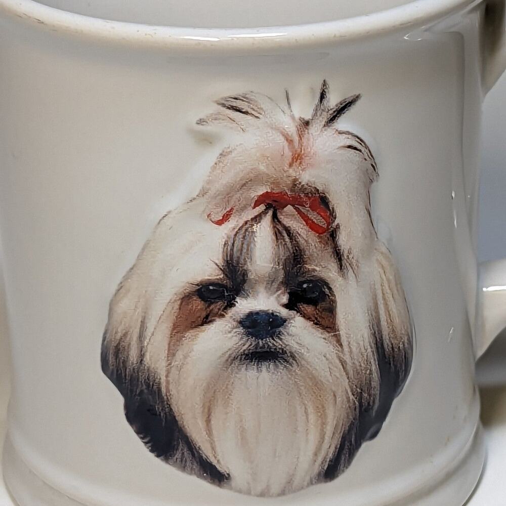 Vintage Shi Tzu Dog Coffee Mug 3D Face Dog Lover Gift